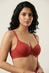 Zivame Padded Regular Wired Medium Coverage Tshirt Bra - Burnt Brick — thumbnail 4